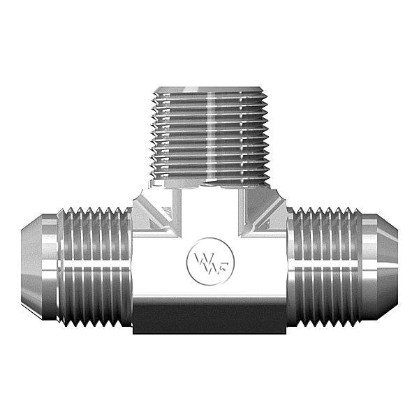 World Wide Fittings Male JIC to Male JIC to Male Pipe Branch Tee F5605X04X04X04 - main